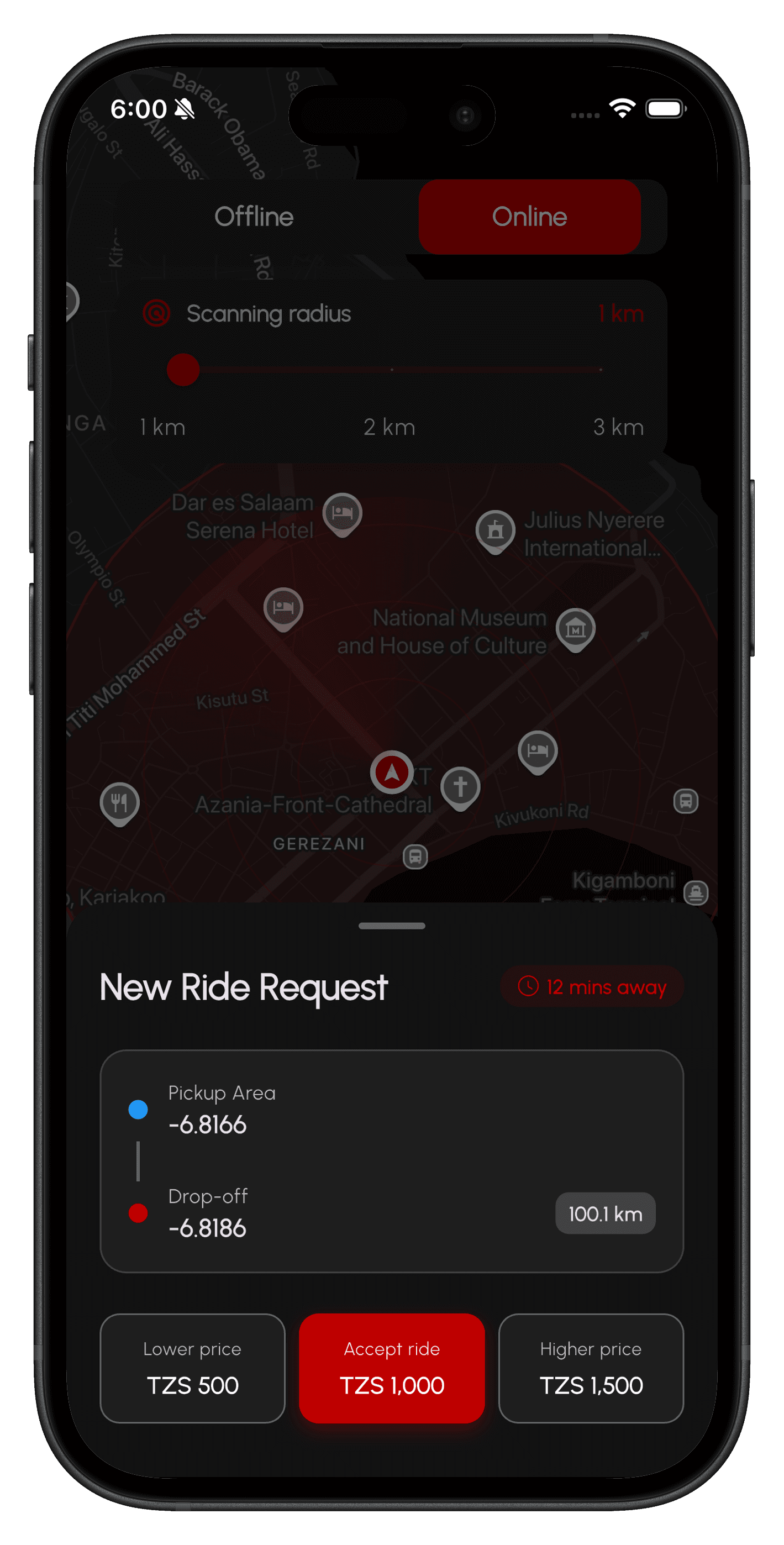 Mbiyyo Rides app mockup